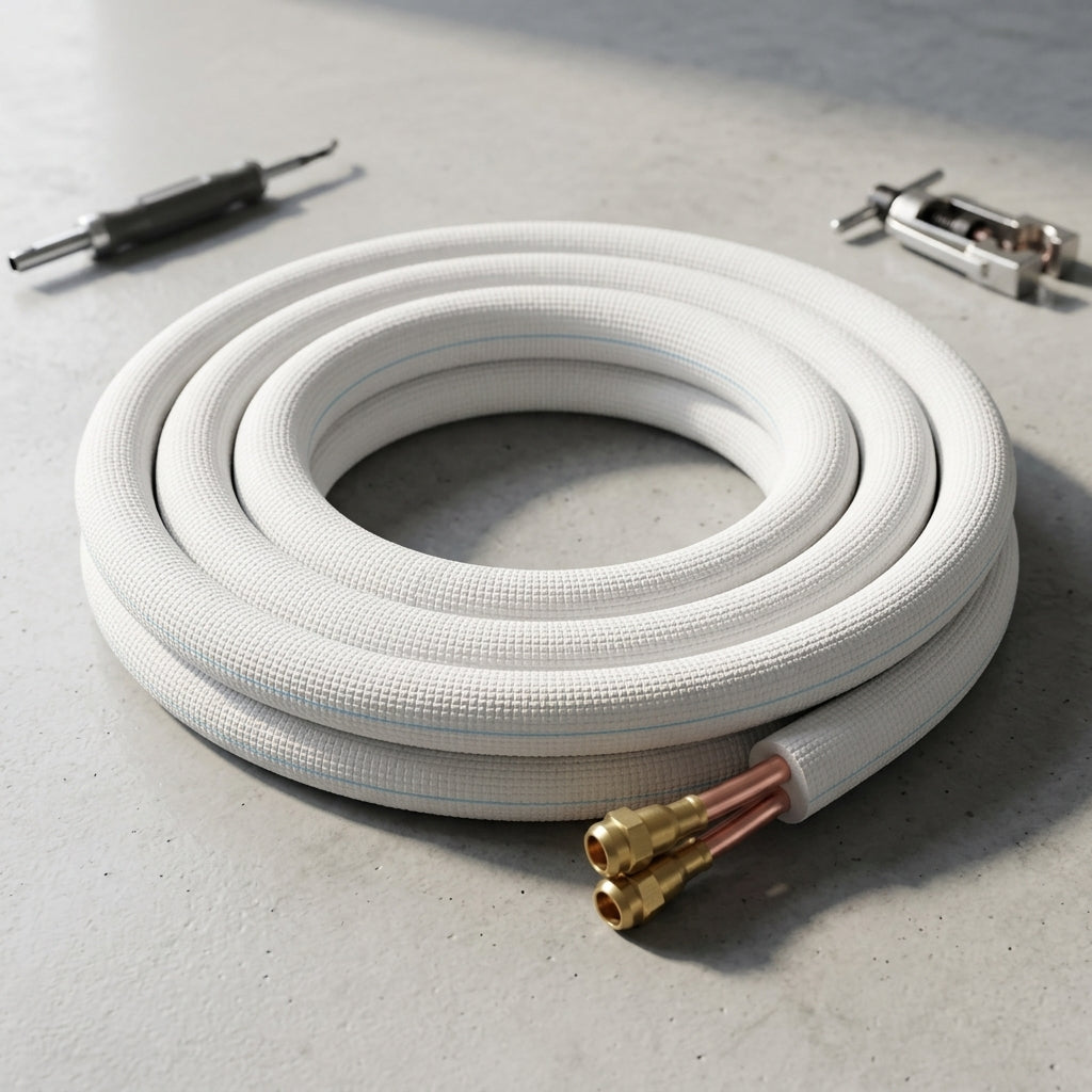 SDS HVAC Supply R-454B Pre-Charged Quick-Connect Line Set – 1/4" x 1/2", 25 ft, for 18K-1