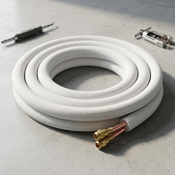 SDS HVAC Supply R-454B Pre-Charged Quick-Connect Line Set – 1/4" x 1/2", 25 ft, for 18K-1
