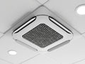 SDS HVAC Supply 2' x 2' 4-Way Ceiling Cassette Front Grille – White, 7 lb, Return Air Panel-3